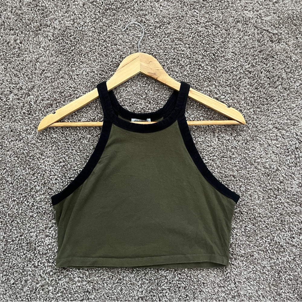 Olive Green Sleeveless Women's Top